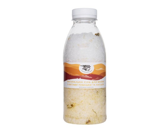 Изображение  Соль натуральная для ванны Soap Stories с цветами рамашки и календулы, 600 г