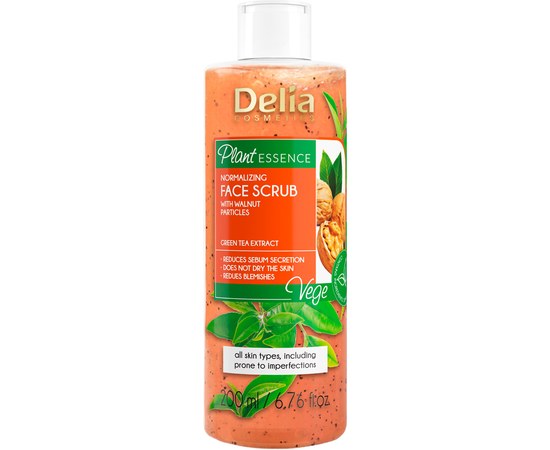 Зображення  Скраб для обличчя Delia Cosmetics Plant Essence Нормалізуючий, 200 мл