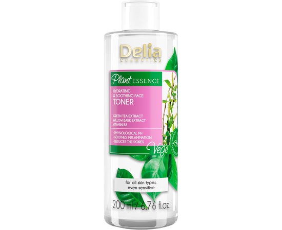 Изображение  Тоник для лица Delia Cosmetics Plant Essence Увлажняющий и успокаивающий, 200 мл