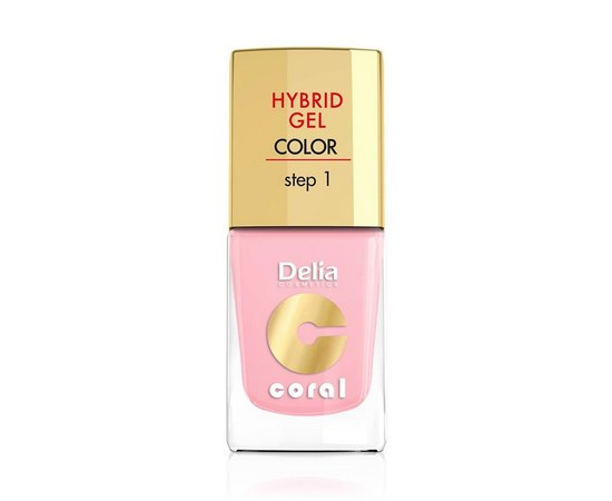 Зображення  Лак для нігтів Delia Hybrid Gel Coral №05 пудрово-рожевий, 11 мл, Об'єм (мл, г): 11, Цвет №: 05