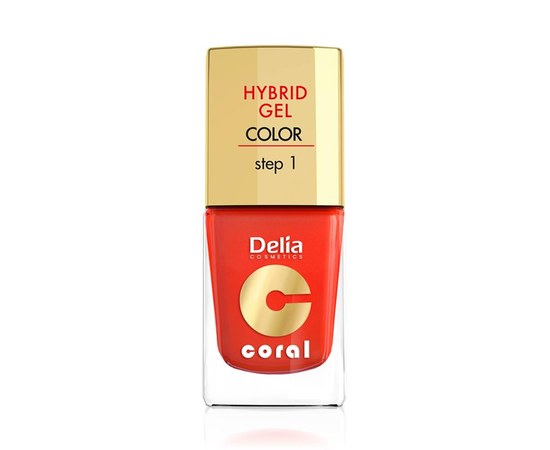 Зображення  Лак для нігтів Delia Hybrid Gel Coral №14 помаранчево-червоний, 11 мл, Об'єм (мл, г): 11, Цвет №: 14