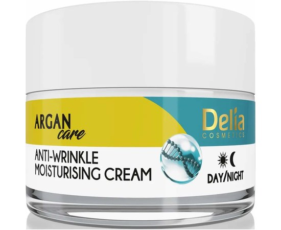 Изображение  Delia Argan Care moisturizing face cream with hyaluronic acid, 50 ml