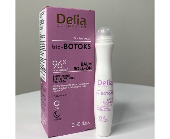 Изображение  Бальзам для кожи вокруг глаз Delia Bio-Botoks Balm Roll-On успокаивающий, 15 мл
