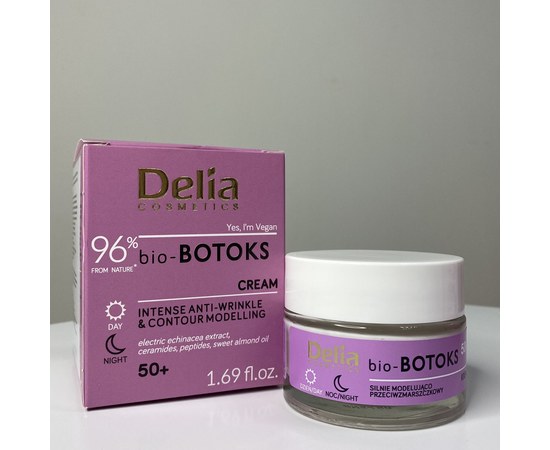 Изображение  Cream for mature facial skin Delia Bio-Botoks 50+ Modeling, 50 ml