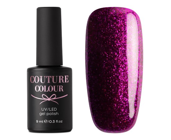 Изображение  Гель-лак Couture Colour Jewelry J06 фиолетовый с розовой микрослюдой, 9 мл, Объем (мл, г): 9, Цвет №: J06