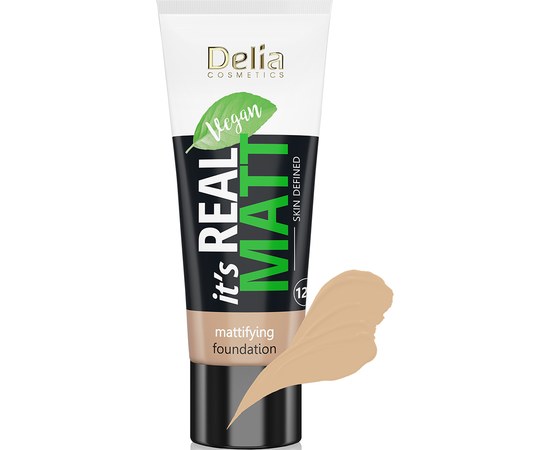 Изображение  Тональный крем Delia Real Matt Natural 102, 30 мл, Объем (мл, г): 30, Цвет №: 102