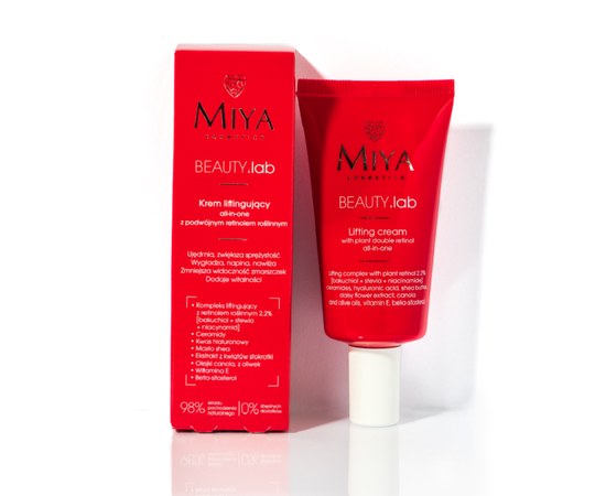 Изображение  All-in-one face lifting cream with double plant retinol Miya BEAUTY.lab, 40 ml