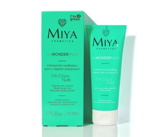 Изображение  Intensive moisturizing face cream with coconut oil Miya myWONDERBALM I'm Coco Nuts, 75 ml