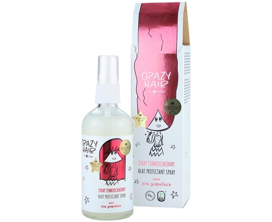Зображення  Термозахисний спрей для волосся "Рожевий грейпфрут" HiSkin Crazy Hair Heat Protectant Spray Pink Grapefruit, 100 мл