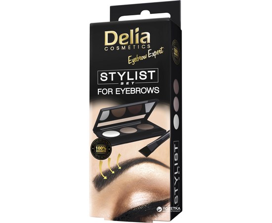 Зображення  Набір для стилізації брів (віск, тіні, аплікатор) Delia Eyebrow Expert Stilist Set