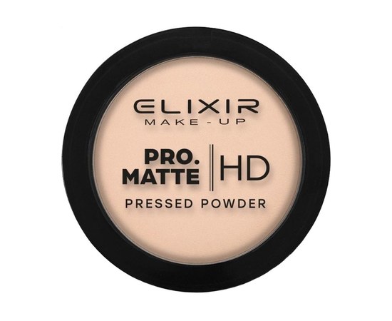 Изображение  Mattifying compact face powder Elixir Elixir Pro. Matte Pressed Powder HD 204 Latte Coffee, 9 g, Volume (ml, g): 9, Color No.: 204