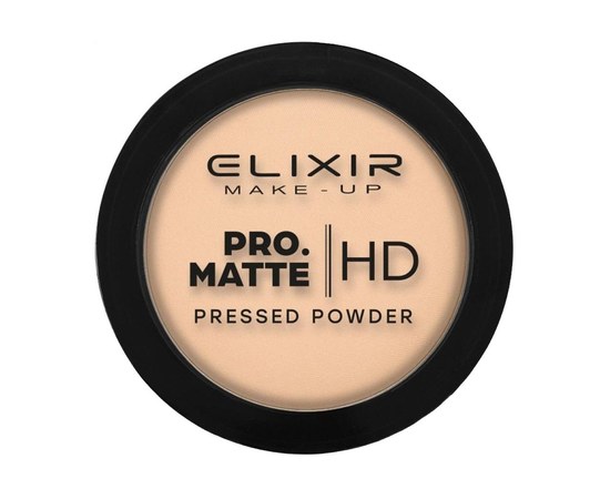 Зображення  Матуюча компактна пудра для обличчя Elixir Elixir Pro. Matte Pressed Powder HD 207 Light Brown, 9 г, Об'єм (мл, г): 9, Цвет №: 207