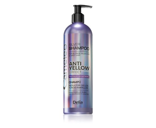 Изображение  Шампунь-нейтрализатор желтого оттенка для светлых волос Delia Cameleo Platinum Anti-Yellow Effect, 500 мл