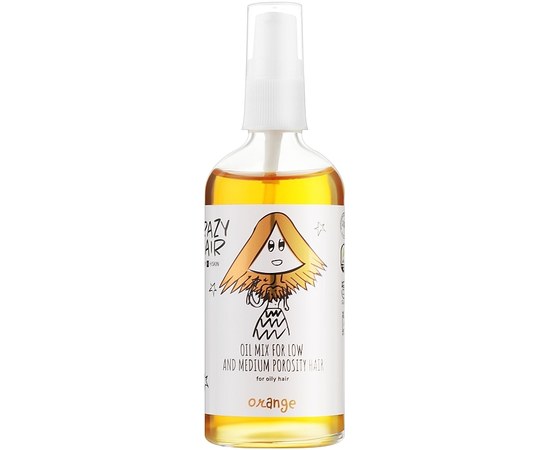 Изображение  Микс масел для волос средней и низкой пористости "Апельсин" HiSkin Crazy Hair Orange Oil Mix, 100 мл