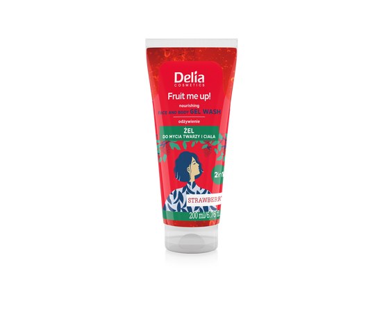 Изображение  Nourishing gel 2in1 for face and body Delia Fruit me up! strawberries, 200 ml