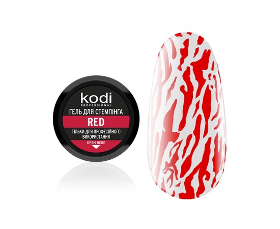 Зображення  Гель для стемпінгу Kodi Stamping Gel Red, 4 мл, Об'єм (мл, г): 4, Цвет №: Red