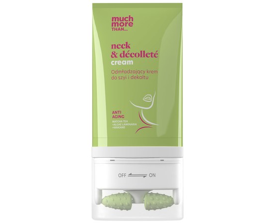 Изображение  Rejuvenating neck cream with massager Green tea and algae HiSkin Much More, 130 ml