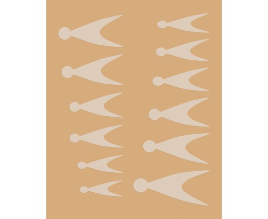 Изображение  Силиконовые молды трафареты для френча на верхних формах Kodi Almond (12 шт/набор)