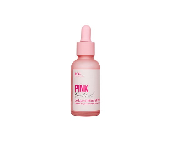 Изображение  Rejuvenating facial serum with lifting effect Eco.prof.cosmetics Pink Cocktail Collagen Lifting Serum, 30 ml