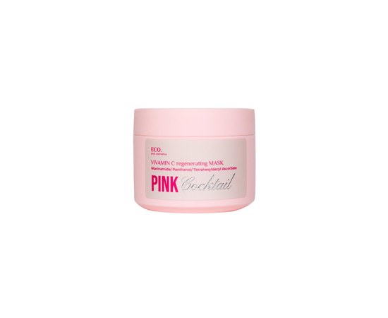 Зображення  Маска для обличчя регенеруюча з вітаміном С Eco.prof.cosmetics Pink Cocktail Vit C Regenerating Mask, 30 мл
