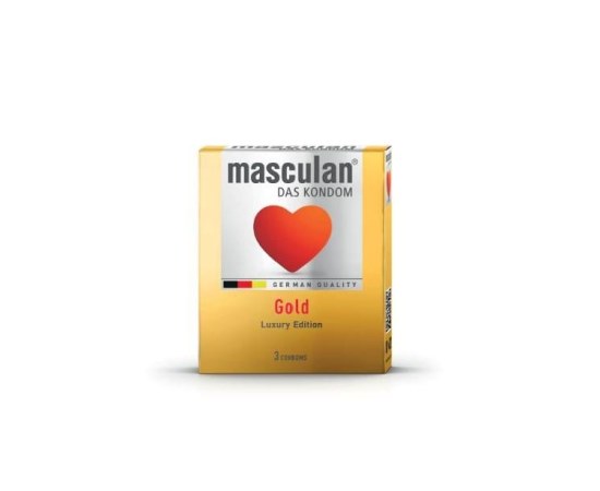 Изображение  Golden condoms with vanilla flavor Masculan Gold, 3 pcs