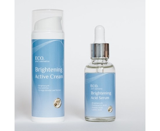 Изображение  Facial brightening complex Serum+Cream Eco.prof.cosmetics Brightening, 30+50 ml