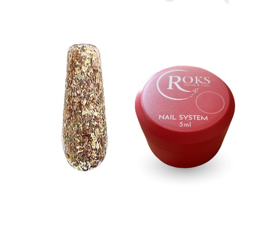 Изображение  Gel nail polish Roks Glitter Color No. 05, 5 ml, Volume (ml, g): 5, Color No.: 5