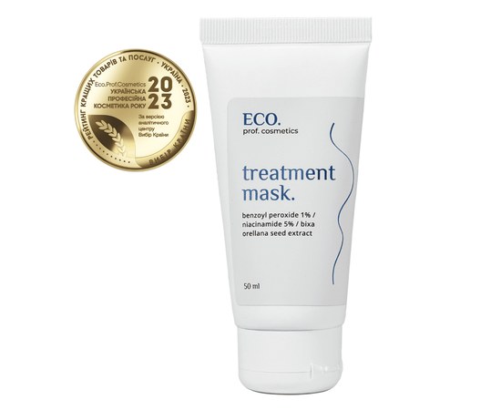 Зображення  Маска для шкіри з акне з бензоїл пероксидом Eco.prof.cosmetics Treatment Mask, 50 мл