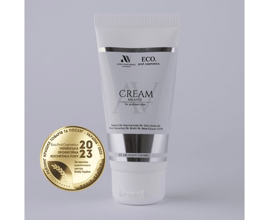 Зображення  Крем із пробіотиками для жирної та нормальної шкіри Eco.prof.cosmetics AV Cream Balance Moisturizer, 50 мл