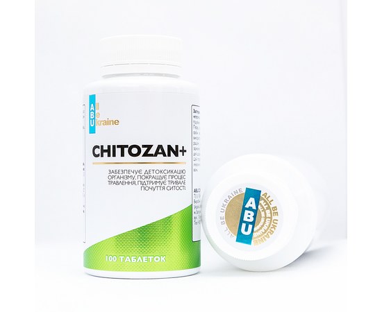 Изображение  Комплекс для улучшения обмена веществ с хитозаном и хромом Chitozan+ ABU, 100 таблеток
