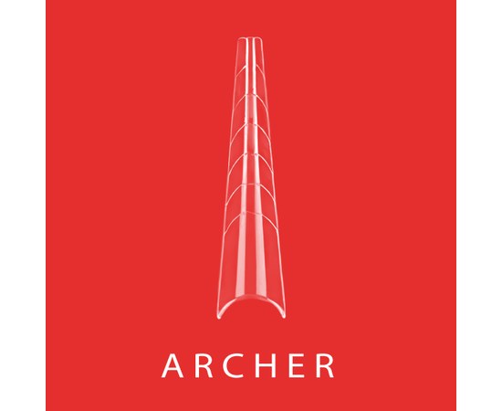 Изображение  Верхние формы для наращивания ногтей Roks ARCHER, арочный квадрат, с разметкой, прозрачные 120 шт