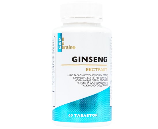 Зображення  Адаптоген з екстрактом женьшеню та вітамінами групи B Ginseng ABU, 60 капсул