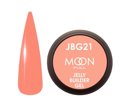 Изображение  Gel-jelly for extensions Moon Full Jelly Builder Gel No. JBG21 salmon translucent, 30 ml, Volume (ml, g): 30, Color No.: JBG21
