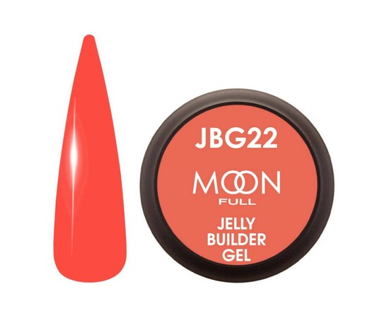 Зображення  Гель-желе для нарощування Moon Full Jelly Builder Gel №JBG22 червоний напівпрозорий, 30 мл, Об'єм (мл, г): 30, Цвет №: JBG22