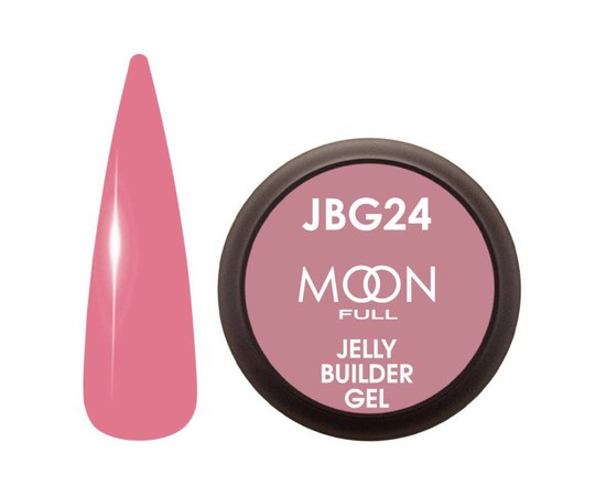 Изображение  Gel-jelly for extensions Moon Full Jelly Builder Gel No. JBG24 pink, 30 ml, Volume (ml, g): 30, Color No.: JBG24