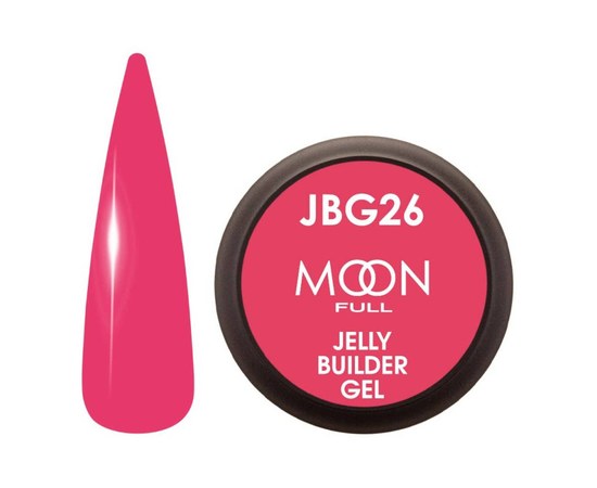Изображение  Гель-желе для наращивания Moon Full Jelly Builder Gel №JBG26 розовый насыщенный полупрозрачный, 30 мл, Объем (мл, г): 30, Цвет №: JBG26
