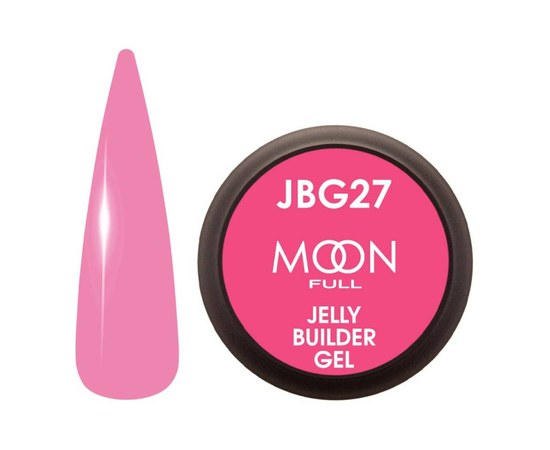 Изображение  Gel-jelly for extensions Moon Full Jelly Builder Gel No. JBG27 pink translucent, 30 ml, Volume (ml, g): 30, Color No.: JBG27