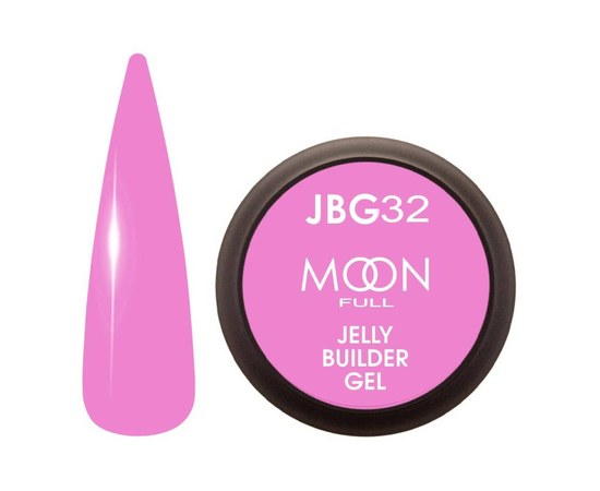 Изображение  Gel-jelly for extensions Moon Full Jelly Builder Gel No. JBG32 pink, 30 ml, Volume (ml, g): 30, Color No.: JBG32