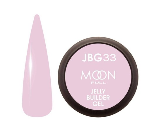 Зображення  Гель-желе для нарощування Moon Full Jelly Builder Gel №JBG33 світло-рожевий, 30 мл, Об'єм (мл, г): 30, Цвет №: JBG33