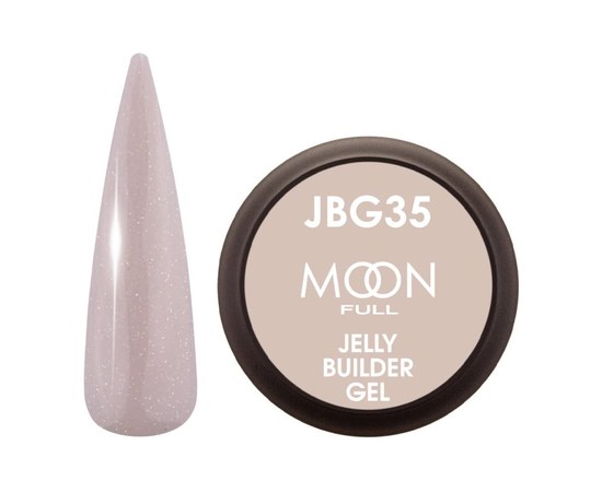 Изображение  Gel-jelly for extensions Moon Full Jelly Builder Gel No. JBG35 Dark beige translucent with shimmer, 30 ml, Volume (ml, g): 30, Color No.: JBG35