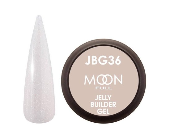 Изображение  Гель-желе для наращивания Moon Full Jelly Builder Gel №JBG36 молочный с шимером, 30 мл, Объем (мл, г): 30, Цвет №: JBG36