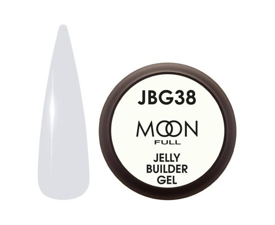 Изображение  Gel-jelly for extensions Moon Full Jelly Builder Gel No. JBG38 light grayish-blue, 30 ml, Volume (ml, g): 30, Color: JBG38