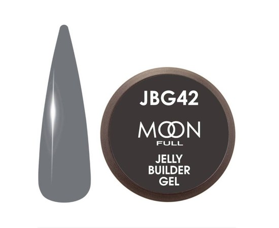 Изображение  Gel-jelly for extensions Moon Full Jelly Builder Gel No. JBG42 gray, 30 ml, Volume (ml, g): 30, Color No.: JBG42