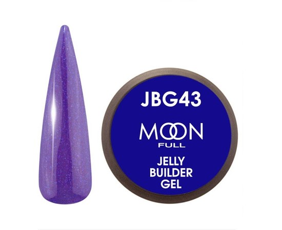 Изображение  Gel-jelly for extensions Moon Full Jelly Builder Gel No. JBG43 purple with shimmer, 30 ml, Volume (ml, g): 30, Color No.: JBG43