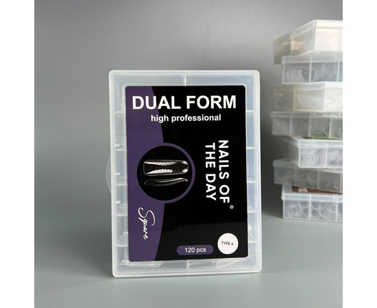 Изображение  Top forms for nail extensions squaw square Nails of the Day Dual Form Coffin Type 4, 120 pcs