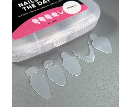 Изображение 3 Silicone stencils for top molds Nails of the Day French tips guide Type 9, 60 pcs