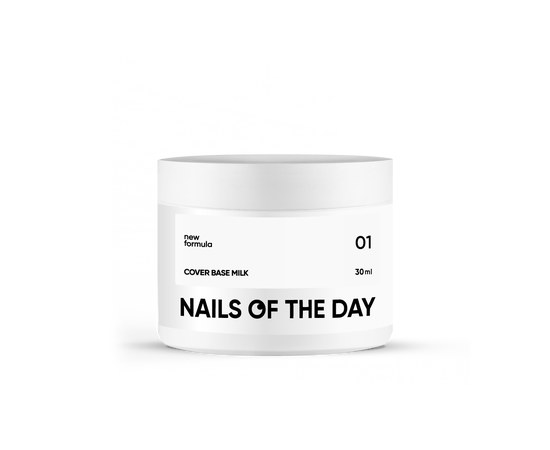 Изображение  Nails of the Day Cover base New Formula milk 01 - translucent cold-milky camouflage base for nails, 30 ml, Volume (ml, g): 30, Color No.: 1