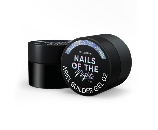 Изображение  Nails of the Night Ariel gel 02 - with multi-colored yuki flakes construction gel, 15 g, Volume (ml, g): 15, Color No.: 2