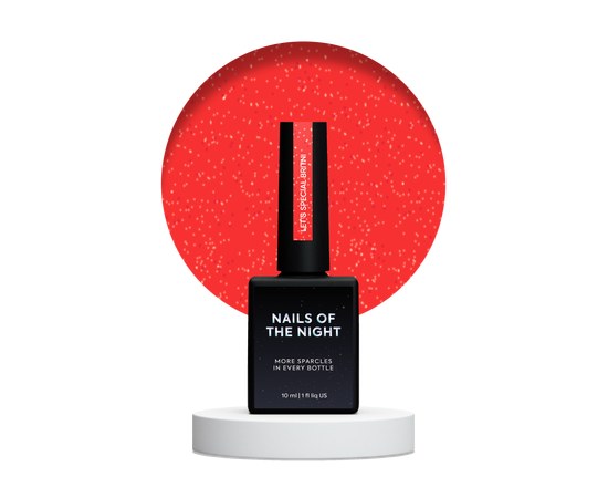 Изображение  Nails of the Night Let’s special Britni - bright scarlet gel polish with reflective shimmer for nails, covering in one layer, 10 ml, Volume (ml, g): 10, Color No.: Britni