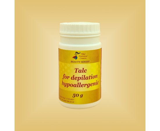 Зображення  Тальк для депіляції гіпоалергенний Nikol Professional Cosmetics, 50 г, Об'єм (мл, г): 50